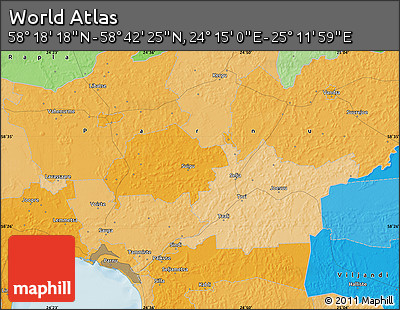 Political Map of the Area around 58° 30' 22" N, 24° 43' 30" E