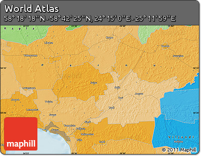 Political Map of the Area around 58° 30' 22" N, 24° 43' 30" E