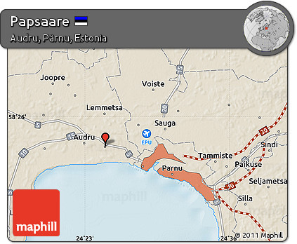 Shaded Relief Map of Papsaare