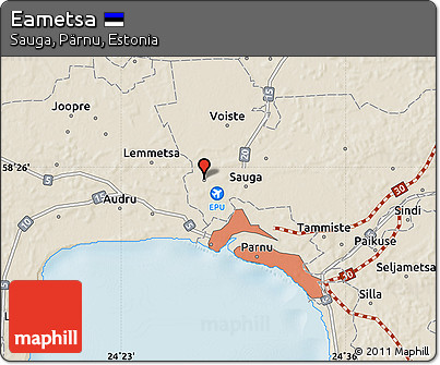 Shaded Relief Map of Eametsa