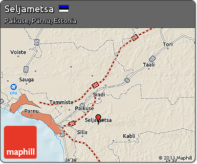 Shaded Relief Map of Seljametsa