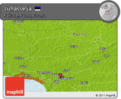 Physical Panoramic Map of Juhasselja