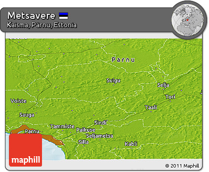 Physical Panoramic Map of Metsavere