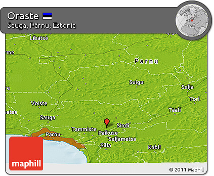 Physical Panoramic Map of Oraste