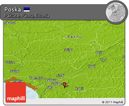 Physical Panoramic Map of Poska
