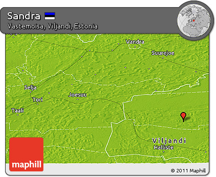 Physical Panoramic Map of Sandra