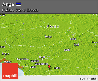 Physical Panoramic Map of Ange