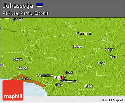 Physical Panoramic Map of Juhasselja