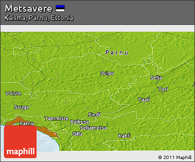 Physical Panoramic Map of Metsavere