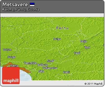 Physical Panoramic Map of Metsavere
