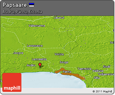 Physical Panoramic Map of Papsaare