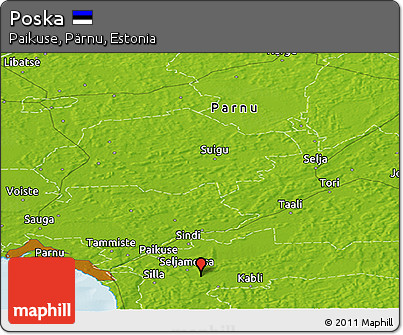 Physical Panoramic Map of Poska