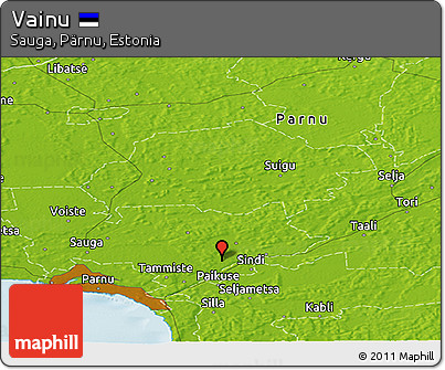 Physical Panoramic Map of Vainu