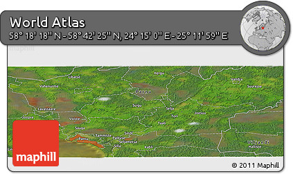 Satellite Panoramic Map of the Area around 58° 30' 22" N, 24° 43' 30" E