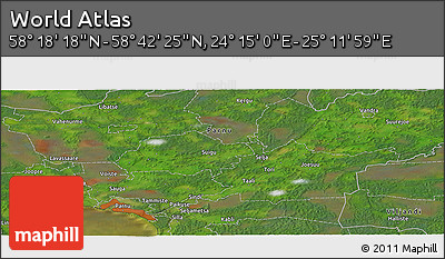 Satellite Panoramic Map of the Area around 58° 30' 22" N, 24° 43' 30" E