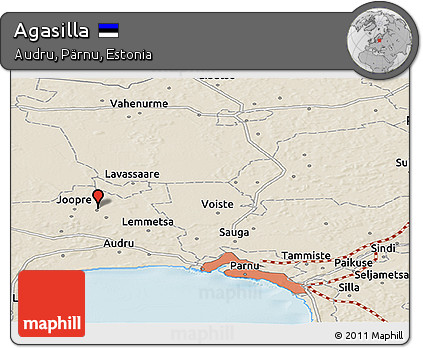 Shaded Relief Panoramic Map of Agasilla