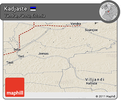 Shaded Relief Panoramic Map of Kadjaste