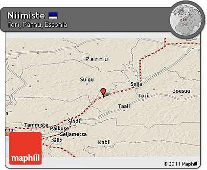 Shaded Relief Panoramic Map of Niimiste