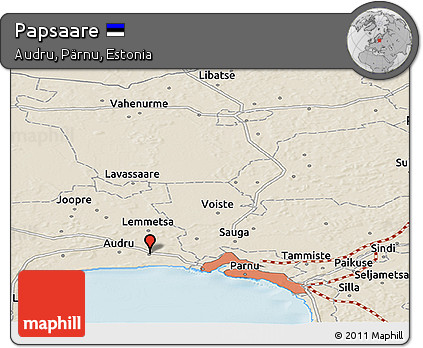 Shaded Relief Panoramic Map of Papsaare