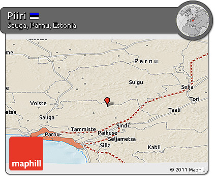 Shaded Relief Panoramic Map of Piiri