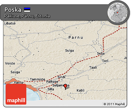 Shaded Relief Panoramic Map of Poska