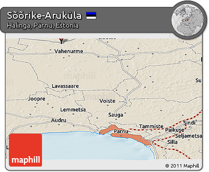 Shaded Relief Panoramic Map of Sõõrike-Aruküla