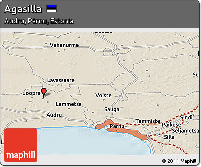 Shaded Relief Panoramic Map of Agasilla