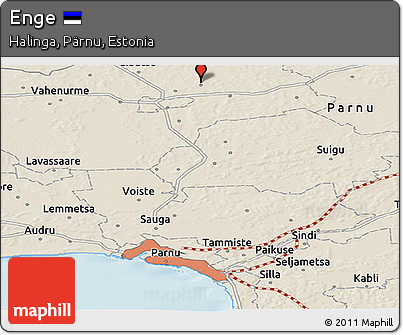 Shaded Relief Panoramic Map of Enge