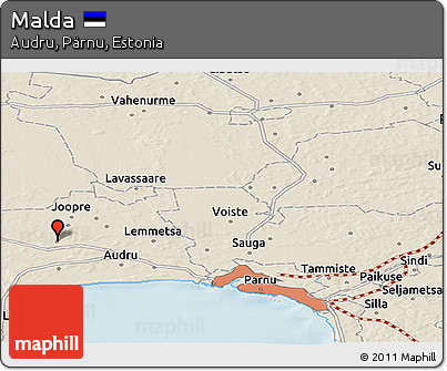 Shaded Relief Panoramic Map of Malda