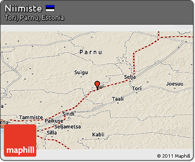 Shaded Relief Panoramic Map of Niimiste