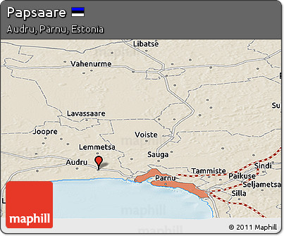 Shaded Relief Panoramic Map of Papsaare