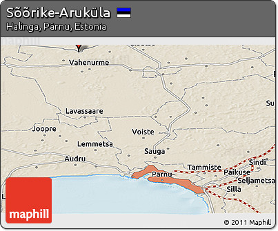 Shaded Relief Panoramic Map of Sõõrike-Aruküla