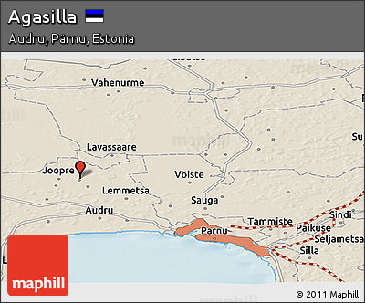 Shaded Relief Panoramic Map of Agasilla