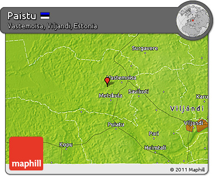 Physical 3D Map of Paistu