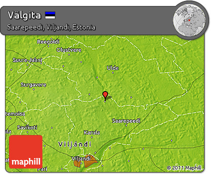 Physical 3D Map of Välgita