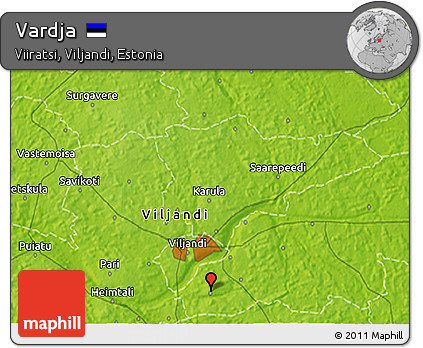 Physical 3D Map of Vardja