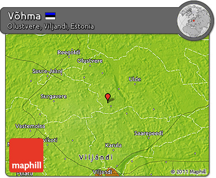 Physical 3D Map of Võhma