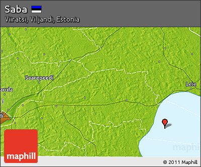 Physical 3D Map of Saba