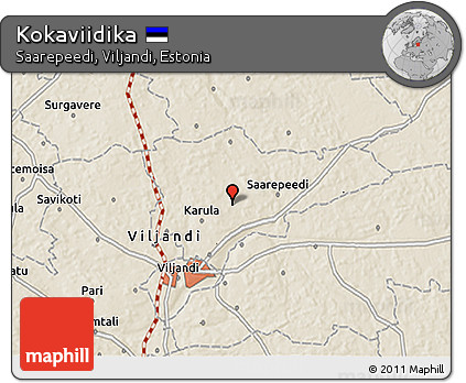 Shaded Relief 3D Map of Kokaviidika