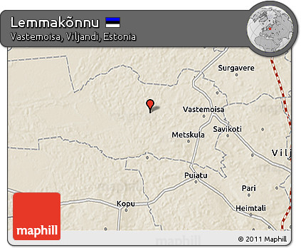 Shaded Relief 3D Map of Lemmakõnnu