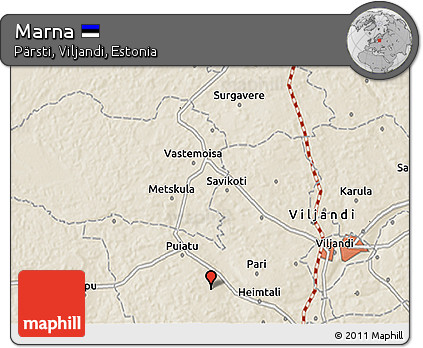 Shaded Relief 3D Map of Marna