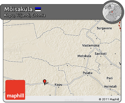 Shaded Relief 3D Map of Mõisaküla