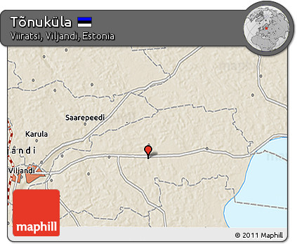 Shaded Relief 3D Map of Tõnuküla