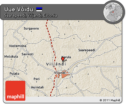 Shaded Relief 3D Map of Uue Võidu