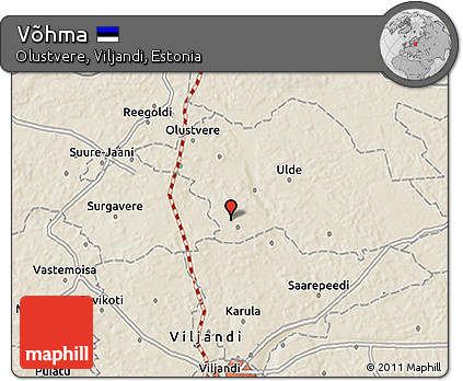 Shaded Relief 3D Map of Võhma
