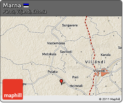 Shaded Relief 3D Map of Marna