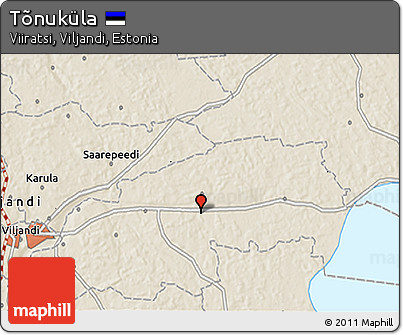 Shaded Relief 3D Map of Tõnuküla