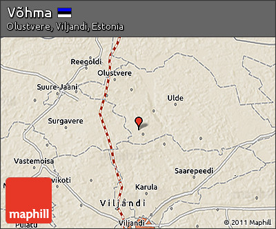 Shaded Relief 3D Map of Võhma