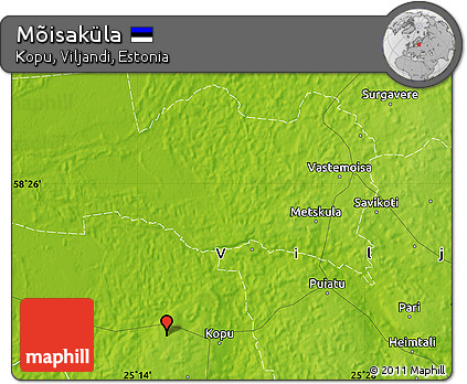 Physical Map of Mõisaküla