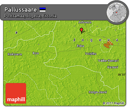 Physical Map of Pällussaare